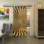 Glasschiebetür SLIM-LINE - Fineprint Modell 044 Gold auf Grauglas
