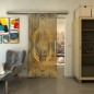Glasschiebetür SLIM-LINE - Fineprint Modell 048 Gold auf Grauglas