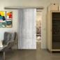 Glasschiebetür SLIM-LINE - Fineprint Modell 050 Weiss auf Grauglas