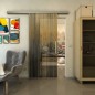 Glasschiebetür SLIM-LINE - Fineprint Modell 052 Gold auf Grauglas