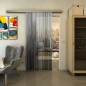 Glasschiebetür SLIM-LINE - Fineprint Modell 052 Weiss auf Grauglas