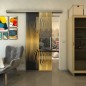 Glasschiebetür SLIM-LINE - Fineprint Modell 059 Gold auf Grauglas