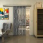 Glasschiebetür SLIM-LINE - Fineprint Modell 060 Weiss auf Grauglas
