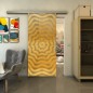 Glasschiebetür SLIM-LINE - Fineprint Modell 064 Gold auf Grauglas