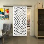 Glasschiebetür SLIM-LINE - Fineprint Modell 068 Weiss auf Grauglas
