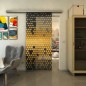 Glasschiebetür SLIM-LINE - Fineprint Modell 072 Gold auf Grauglas