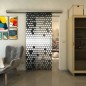 Glasschiebetür SLIM-LINE - Fineprint Modell 072 Weiss auf Grauglas