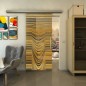 Glasschiebetür SLIM-LINE - Fineprint Modell 073 Gold auf Grauglas Glasschiebetür SLIM-LINE - Fineprint Modell 073 Gold auf Grauglas