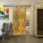Glasschiebetür SLIM-LINE - Fineprint Modell 074 Gold auf Grauglas Glasschiebetür SLIM-LINE - Fineprint Modell 074 Gold auf Grauglas