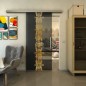 Glasschiebetür SLIM-LINE - Fineprint Modell 081 Gold auf Grauglas Glasschiebetür SLIM-LINE - Fineprint Modell 081 Gold auf Grauglas