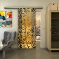 Glasschiebetür SLIM-LINE - Fineprint Modell 094 Gold auf Grauglas Glasschiebetür SLIM-LINE - Fineprint Modell 094 Gold auf Grauglas