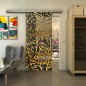 Glasschiebetür SLIM-LINE - Fineprint Modell 095 Gold auf Grauglas Glasschiebetür SLIM-LINE - Fineprint Modell 095 Gold auf Grauglas