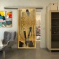 Glasschiebetür SLIM-LINE - Fineprint Modell 097 Gold auf Grauglas