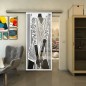Glasschiebetür SLIM-LINE - Fineprint Modell 097 Weiss auf Grauglas