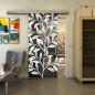Glasschiebetür SLIM-LINE - Fineprint Modell 099 Weiss auf Grauglas