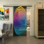 Glasschiebetür SLIM-LINE - Fineprint Modell 109 Verlauf auf Grauglas