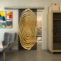 Glasschiebetür SLIM-LINE - Fineprint Modell 109 Gold auf Grauglas
