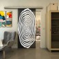 Glasschiebetür SLIM-LINE - Fineprint Modell 109 Weiss auf Grauglas