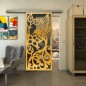 Glasschiebetür SLIM-LINE - Fineprint Modell 112 Gold auf Grauglas