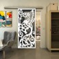 Glasschiebetür SLIM-LINE - Fineprint Modell 112 Weiss auf Grauglas