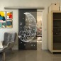 Glasschiebetür SLIM-LINE - Fineprint Modell 113 Weiss auf Grauglas