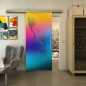 Glasschiebetür SLIM-LINE - Fineprint Modell 120 Verlauf auf Grauglas