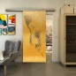 Glasschiebetür SLIM-LINE - Fineprint Modell 120 Gold auf Grauglas