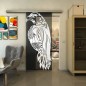 Glasschiebetür SLIM-LINE - Fineprint Modell 122 Weiss auf Grauglas