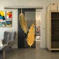 Glasschiebetür SLIM-LINE - Fineprint Modell 129 Gold auf Grauglas