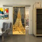 Glasschiebetür SLIM-LINE - Fineprint Modell 132 Gold auf Grauglas