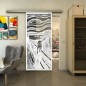 Glasschiebetür SLIM-LINE - Fineprint Modell 133 Weiss auf Grauglas