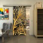Glasschiebetür SLIM-LINE - Fineprint Modell 146 Gold auf Grauglas Glasschiebetür SLIM-LINE - Fineprint Modell 146 Gold auf Grauglas