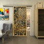 Glasschiebetür SLIM-LINE - Fineprint Modell 148 Gold auf Grauglas Glasschiebetür SLIM-LINE - Fineprint Modell 148 Gold auf Grauglas
