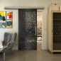 Glasschiebetür SLIM-LINE - Fineprint Modell 149 Schwarz auf Grauglas Glasschiebetür SLIM-LINE - Fineprint Modell 149 Schwarz auf Grauglas