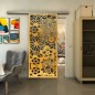 Glasschiebetür SLIM-LINE - Fineprint Modell 149 Gold auf Grauglas