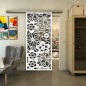 Glasschiebetür SLIM-LINE - Fineprint Modell 149 Weiss auf Grauglas