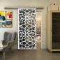 Glasschiebetür SLIM-LINE - Fineprint Modell 150 Weiss auf Grauglas