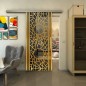 Glasschiebetür SLIM-LINE - Fineprint Modell 154 Gold auf Grauglas Glasschiebetür SLIM-LINE - Fineprint Modell 154 Gold auf Grauglas