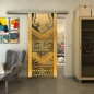 Glasschiebetür SLIM-LINE - Fineprint Modell 156 Gold auf Grauglas