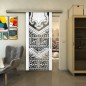 Glasschiebetür SLIM-LINE - Fineprint Modell 156 Weiss auf Grauglas