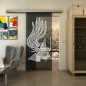 Glasschiebetür SLIM-LINE - Fineprint Modell 157 Weiss auf Grauglas