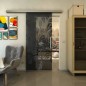 Glasschiebetür SLIM-LINE - Fineprint Modell 159 Schwarz auf Grauglas Glasschiebetür SLIM-LINE - Fineprint Modell 159 Schwarz auf Grauglas