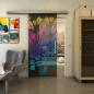 Glasschiebetür SLIM-LINE - Fineprint Modell 159 Verlauf auf Grauglas Glasschiebetür SLIM-LINE - Fineprint Modell 159 Verlauf auf Grauglas