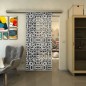 Glasschiebetür SLIM-LINE - Fineprint Modell 161 Weiss auf Grauglas