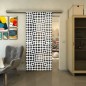 Glasschiebetür SLIM-LINE - Fineprint Modell 162 Weiss auf Grauglas