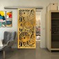 Glasschiebetür SLIM-LINE - Fineprint Modell 165 Gold auf Grauglas