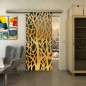 Glasschiebetür SLIM-LINE - Fineprint Modell 167 Gold auf Grauglas