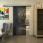Glasschiebetür SLIM-LINE - Fineprint Modell 169 Schwarz auf Grauglas Glasschiebetür SLIM-LINE - Fineprint Modell 169 Schwarz auf Grauglas