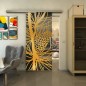 Glasschiebetür SLIM-LINE - Fineprint Modell 169 Gold auf Grauglas