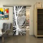 Glasschiebetür SLIM-LINE - Fineprint Modell 169 Weiss auf Grauglas